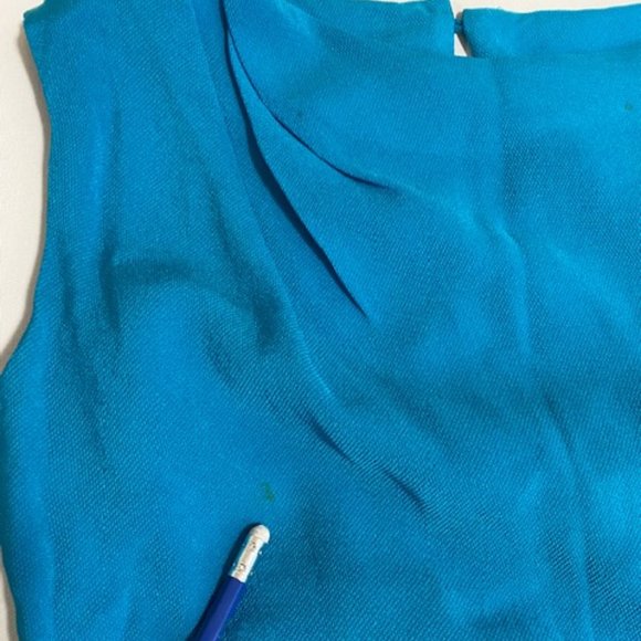 Roksanda Ilincic Kendal Silk-Gauze Dress Turquoise UK6 US2 - Picture 8 of 16